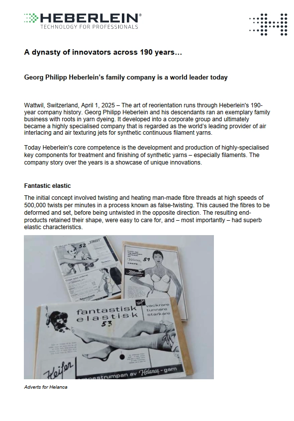 Preview-Press release_190 years Heberlein_continuous changes_final_for web